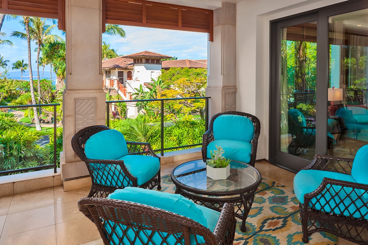 Wailea Beach Villas Castaway Cove. lanai seating