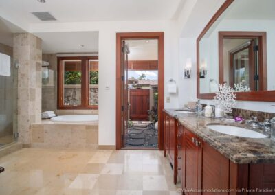 Wailea Beach Villas Serenity House Pool Villa D102 Bathroom leading to outdoor shower