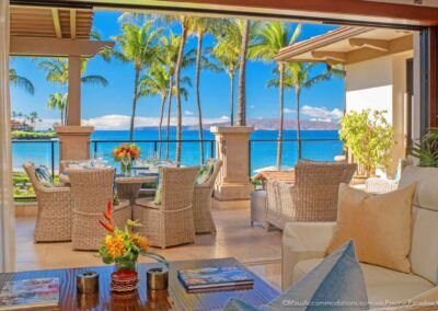 Wailea Beach Villas A201 Royal Ilima Living room to Lanai