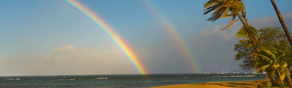 Double Rainbow over the Ocean