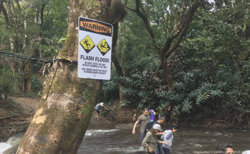 Flash flood signage on Maui