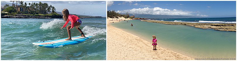 Family beach days and surfing on Maui, Hawaii