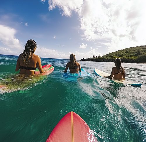 Maui surfer girls