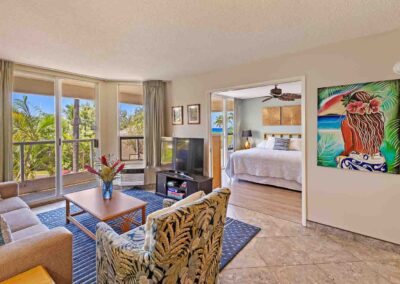 Kihei Banyan Condos One Bedroom Living Room